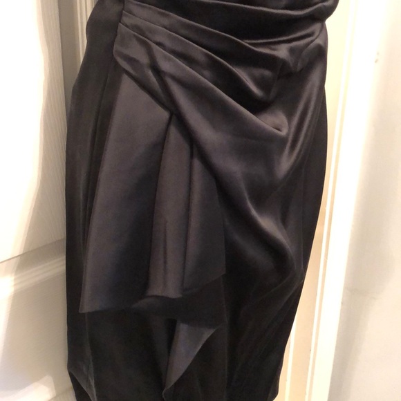 White House Black Market Black Satin Dress - Picture 3 of 5